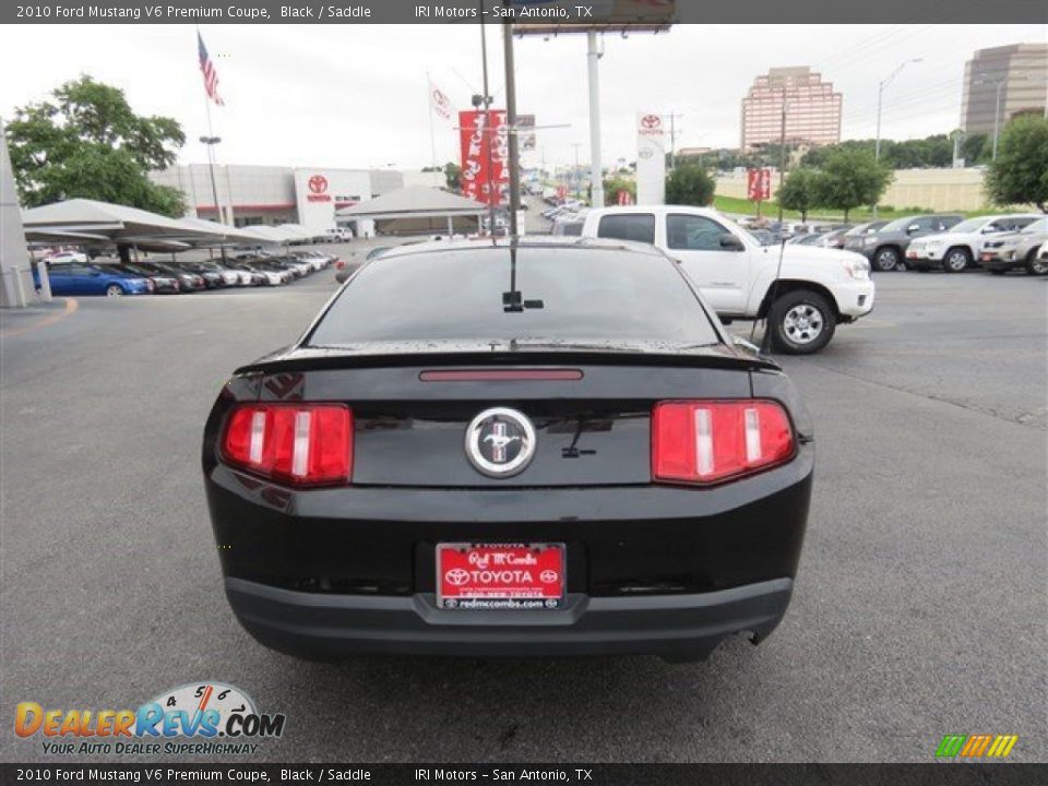 2010 Ford Mustang V6 Premium Coupe Black / Saddle Photo #6