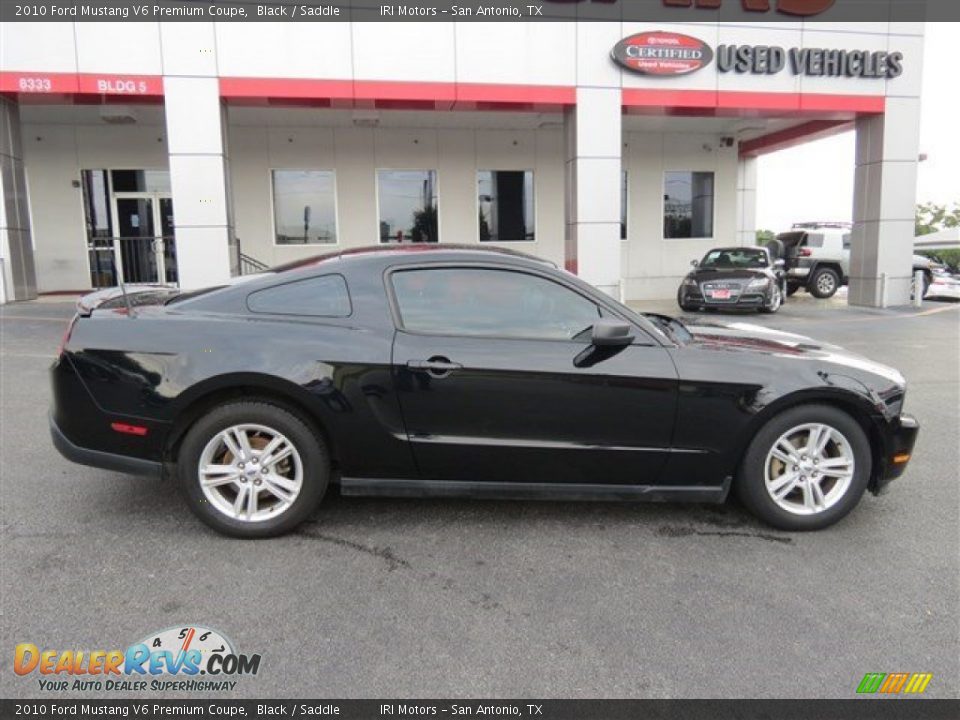 2010 Ford Mustang V6 Premium Coupe Black / Saddle Photo #8