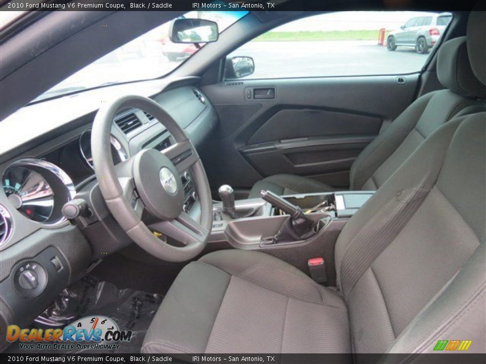 2010 Ford Mustang V6 Premium Coupe Black / Saddle Photo #11