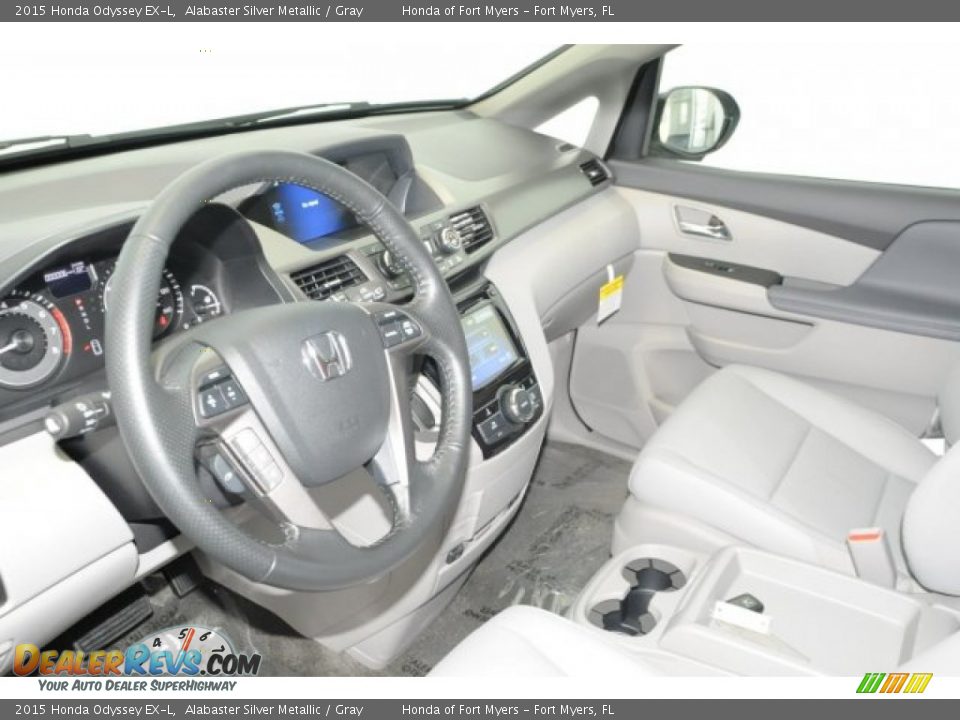 2015 Honda Odyssey EX-L Alabaster Silver Metallic / Gray Photo #9