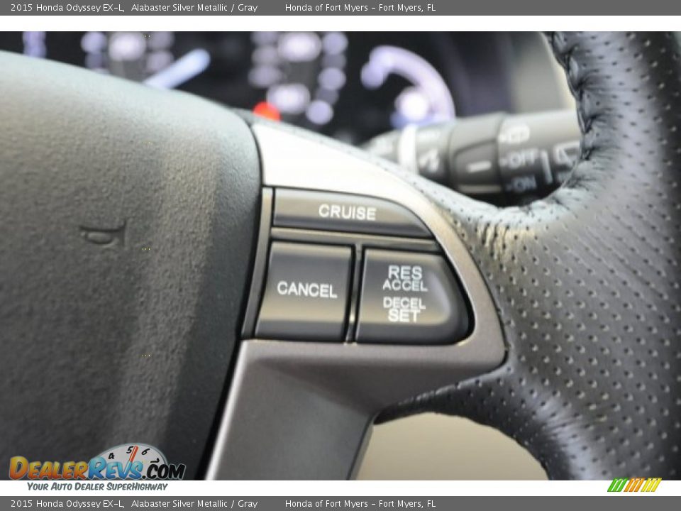 2015 Honda Odyssey EX-L Alabaster Silver Metallic / Gray Photo #15