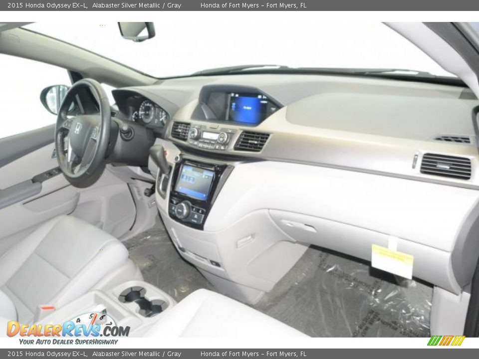 2015 Honda Odyssey EX-L Alabaster Silver Metallic / Gray Photo #26