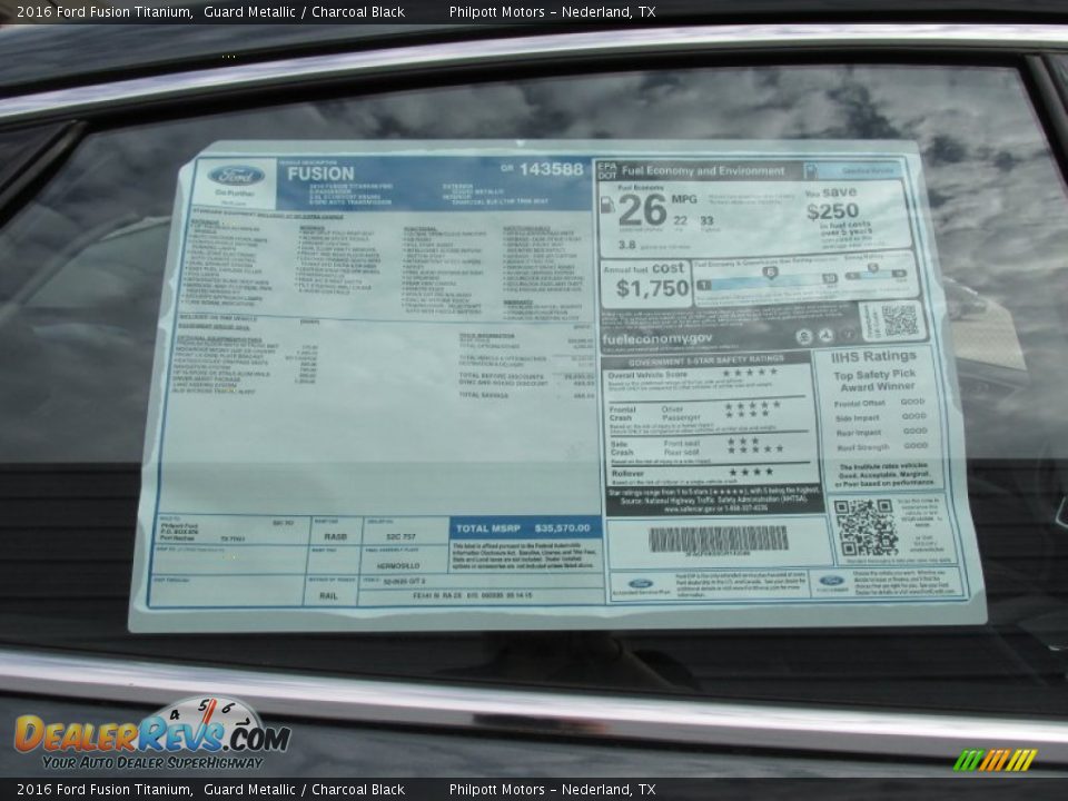 2016 Ford Fusion Titanium Window Sticker Photo #33