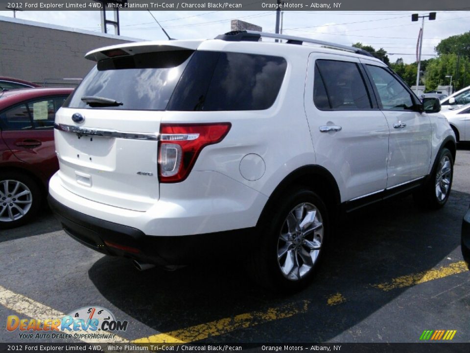 2012 Ford Explorer Limited 4WD White Platinum Tri-Coat / Charcoal Black/Pecan Photo #5