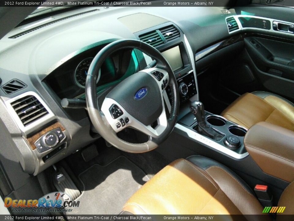 2012 Ford Explorer Limited 4WD White Platinum Tri-Coat / Charcoal Black/Pecan Photo #8