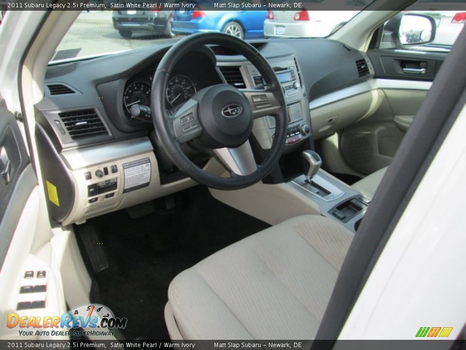 2011 Subaru Legacy 2.5i Premium Satin White Pearl / Warm Ivory Photo #10