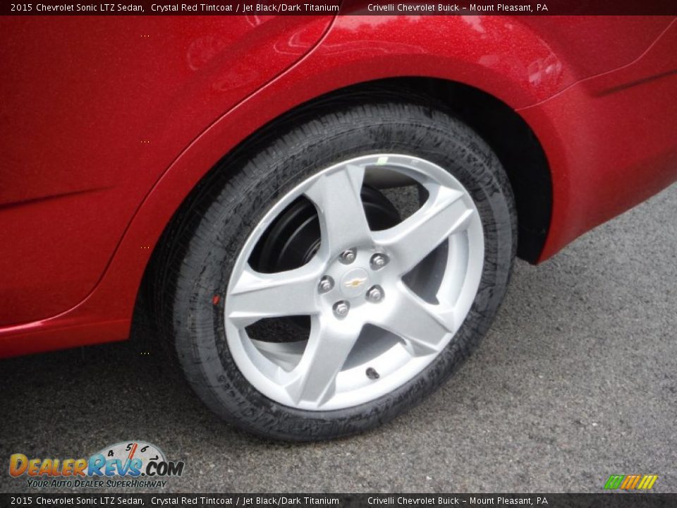 2015 Chevrolet Sonic LTZ Sedan Crystal Red Tintcoat / Jet Black/Dark Titanium Photo #3