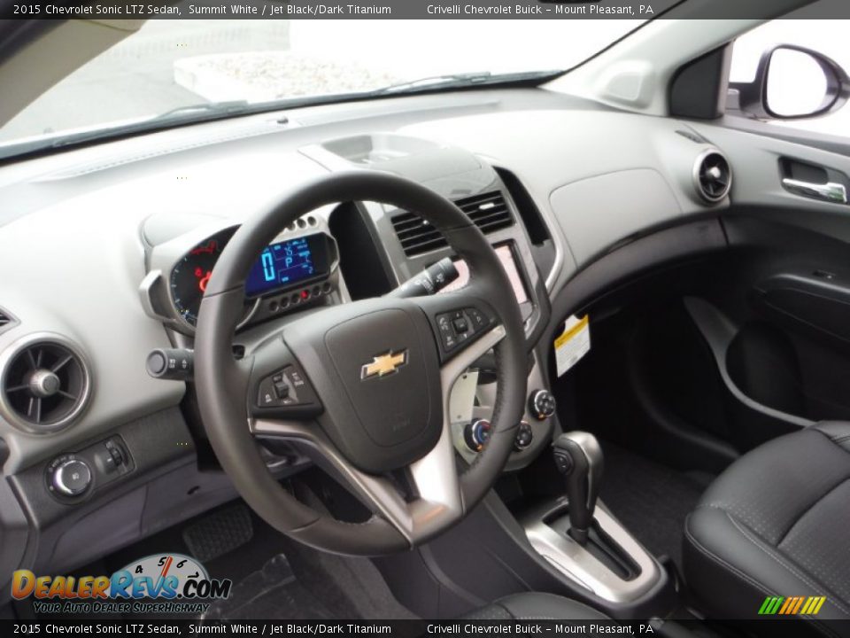 Jet Black/Dark Titanium Interior - 2015 Chevrolet Sonic LTZ Sedan Photo #9