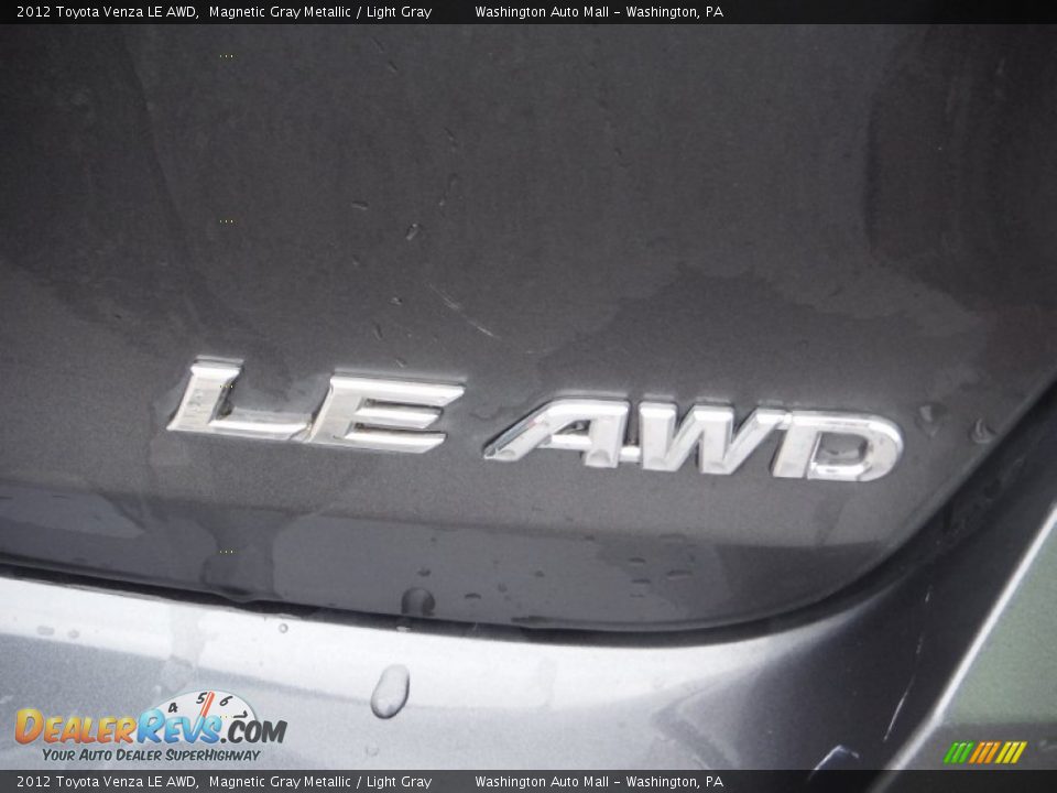 2012 Toyota Venza LE AWD Magnetic Gray Metallic / Light Gray Photo #6