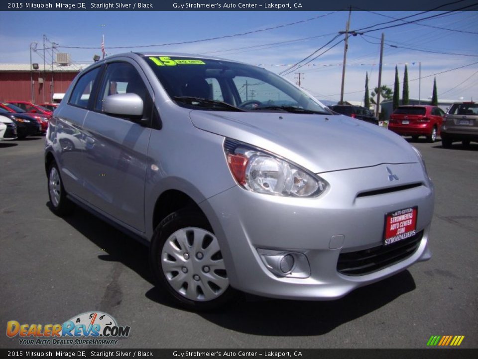 2015 Mitsubishi Mirage DE Starlight Silver / Black Photo #1