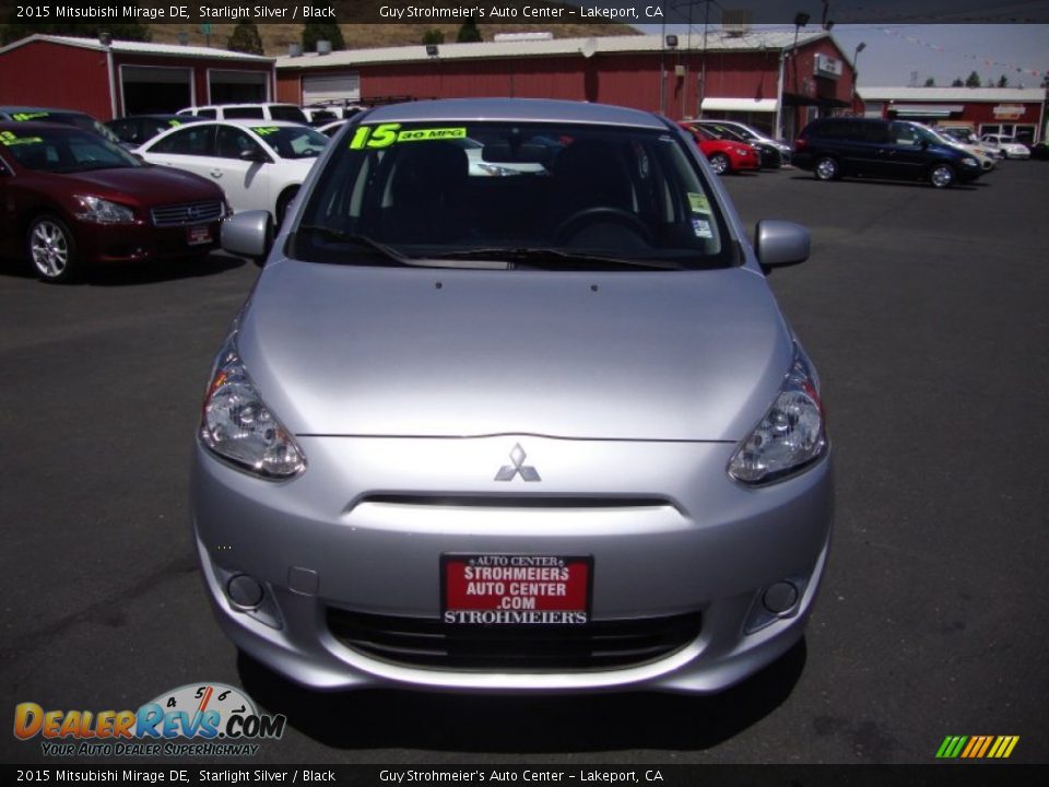 2015 Mitsubishi Mirage DE Starlight Silver / Black Photo #2