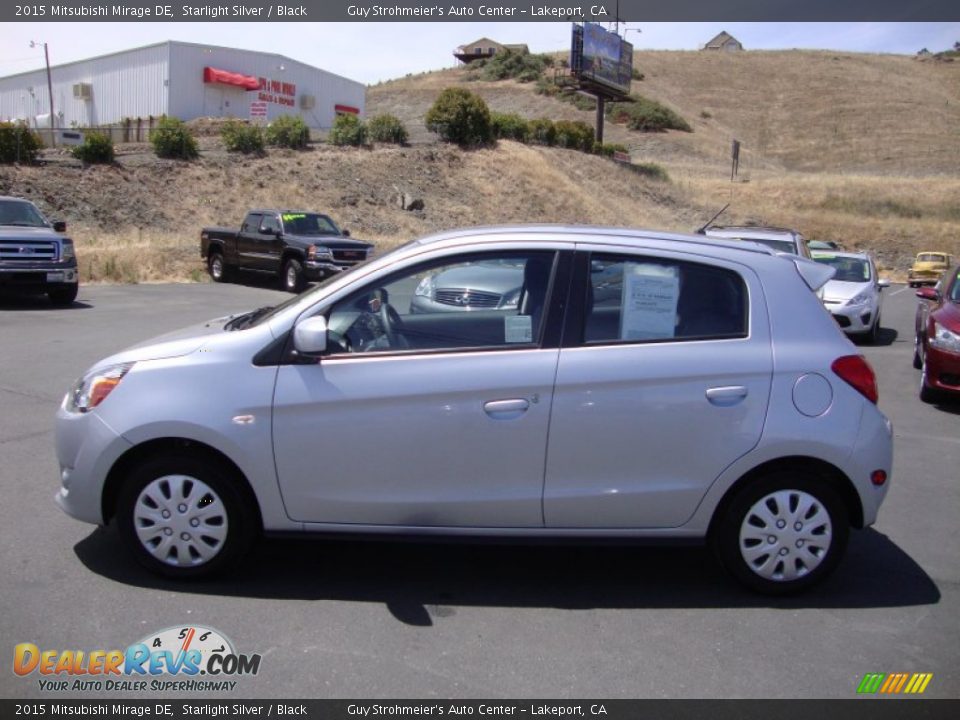 2015 Mitsubishi Mirage DE Starlight Silver / Black Photo #4