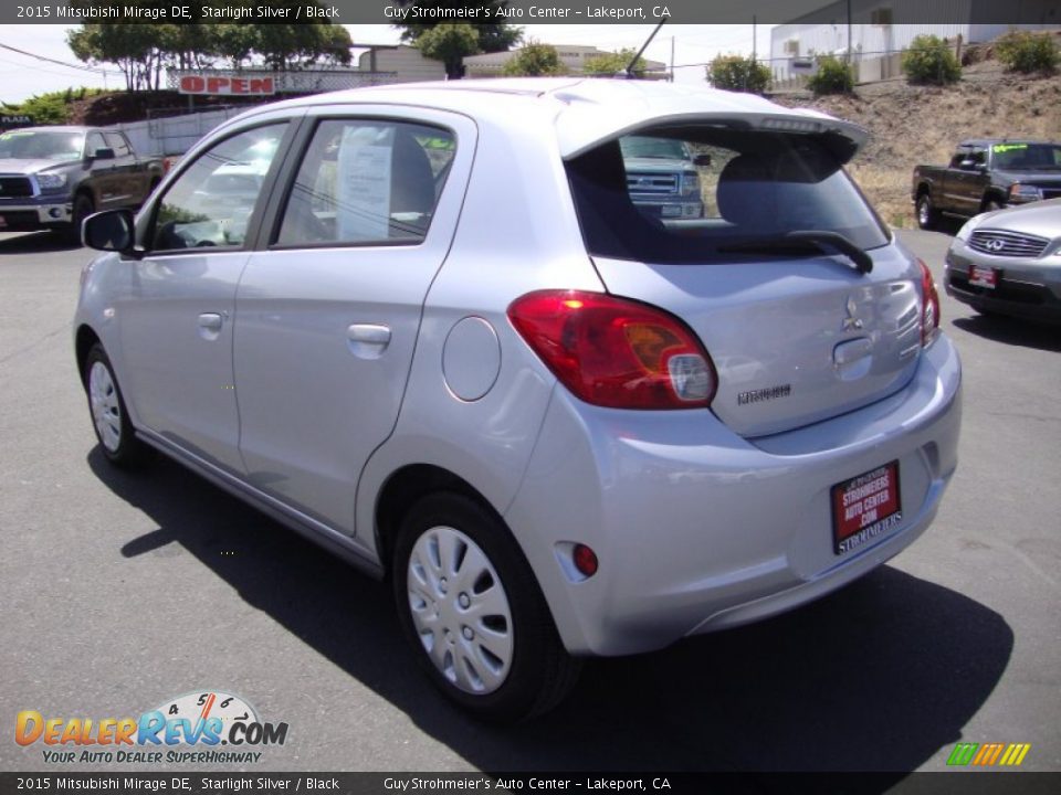 2015 Mitsubishi Mirage DE Starlight Silver / Black Photo #5