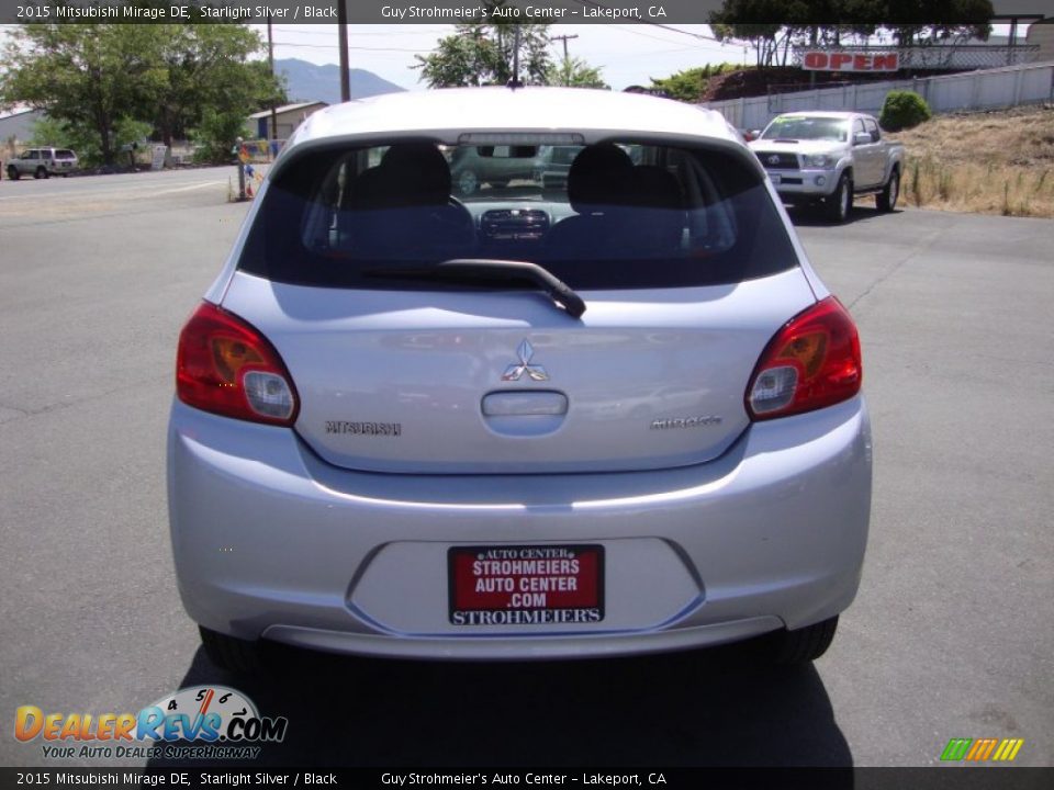 2015 Mitsubishi Mirage DE Starlight Silver / Black Photo #6