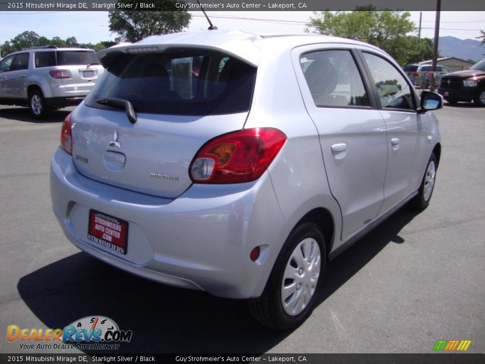 2015 Mitsubishi Mirage DE Starlight Silver / Black Photo #7