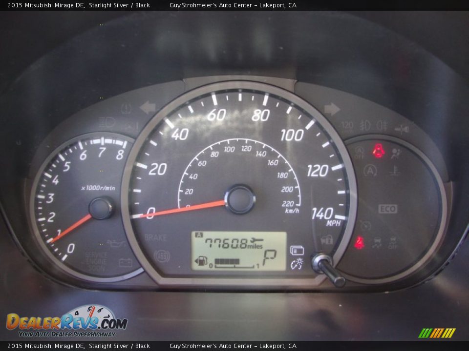 2015 Mitsubishi Mirage DE Starlight Silver / Black Photo #12