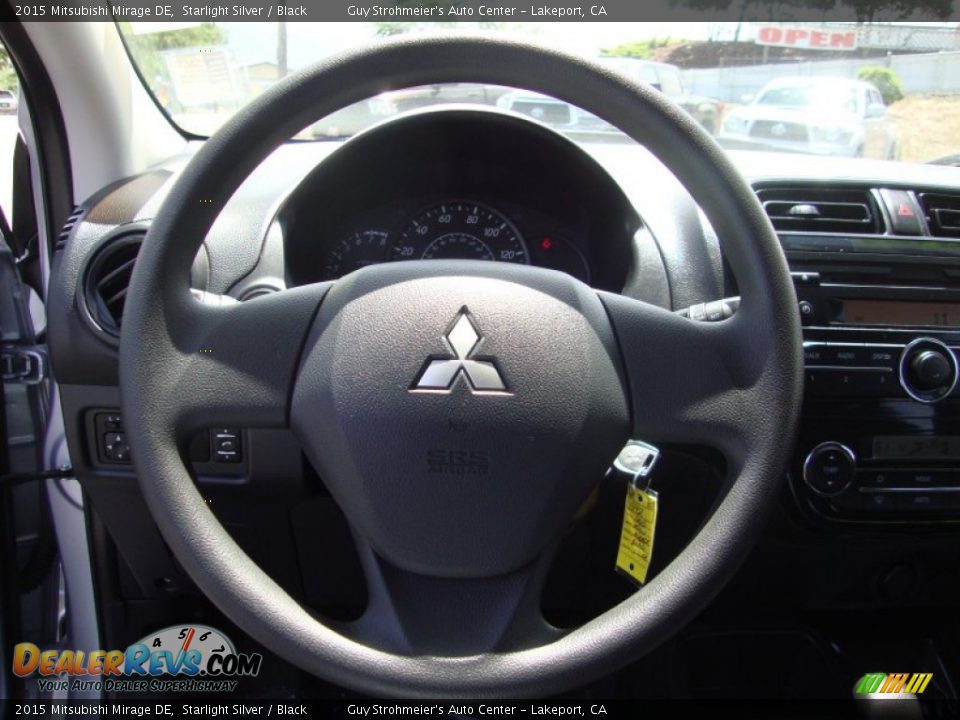 2015 Mitsubishi Mirage DE Starlight Silver / Black Photo #13