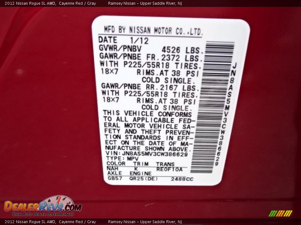 2012 Nissan Rogue SL AWD Cayenne Red / Gray Photo #21