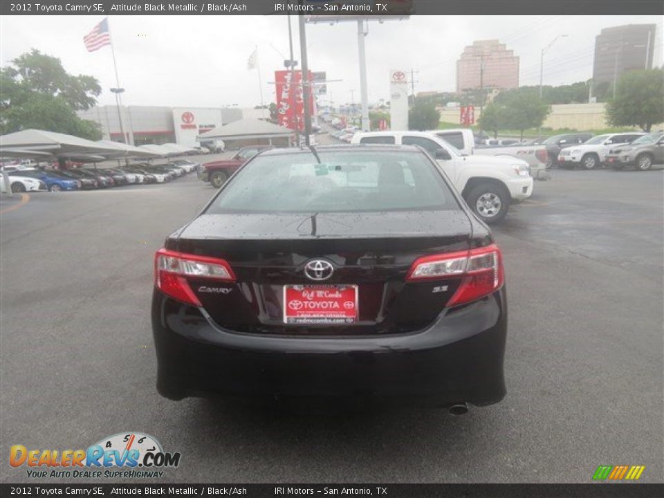 2012 Toyota Camry SE Attitude Black Metallic / Black/Ash Photo #6