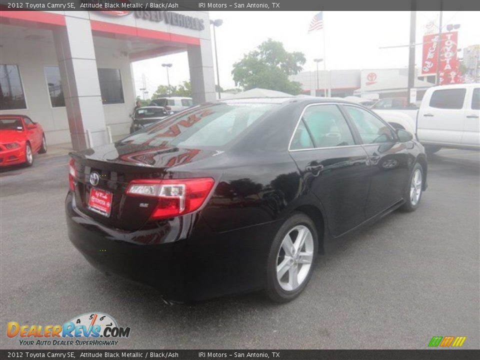2012 Toyota Camry SE Attitude Black Metallic / Black/Ash Photo #7