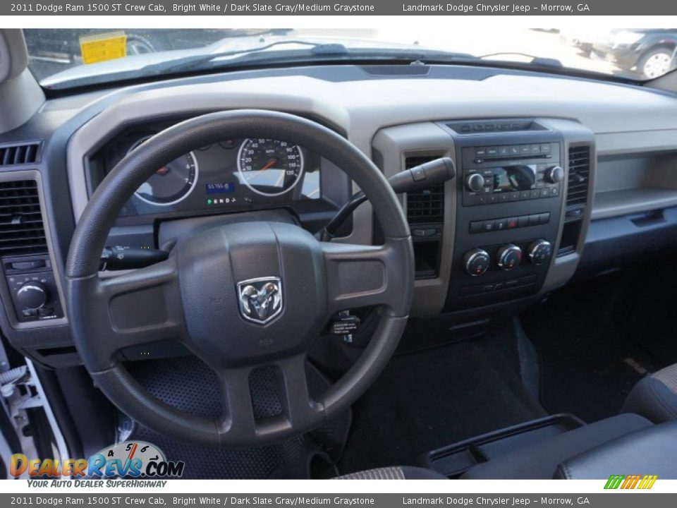2011 Dodge Ram 1500 ST Crew Cab Bright White / Dark Slate Gray/Medium Graystone Photo #10