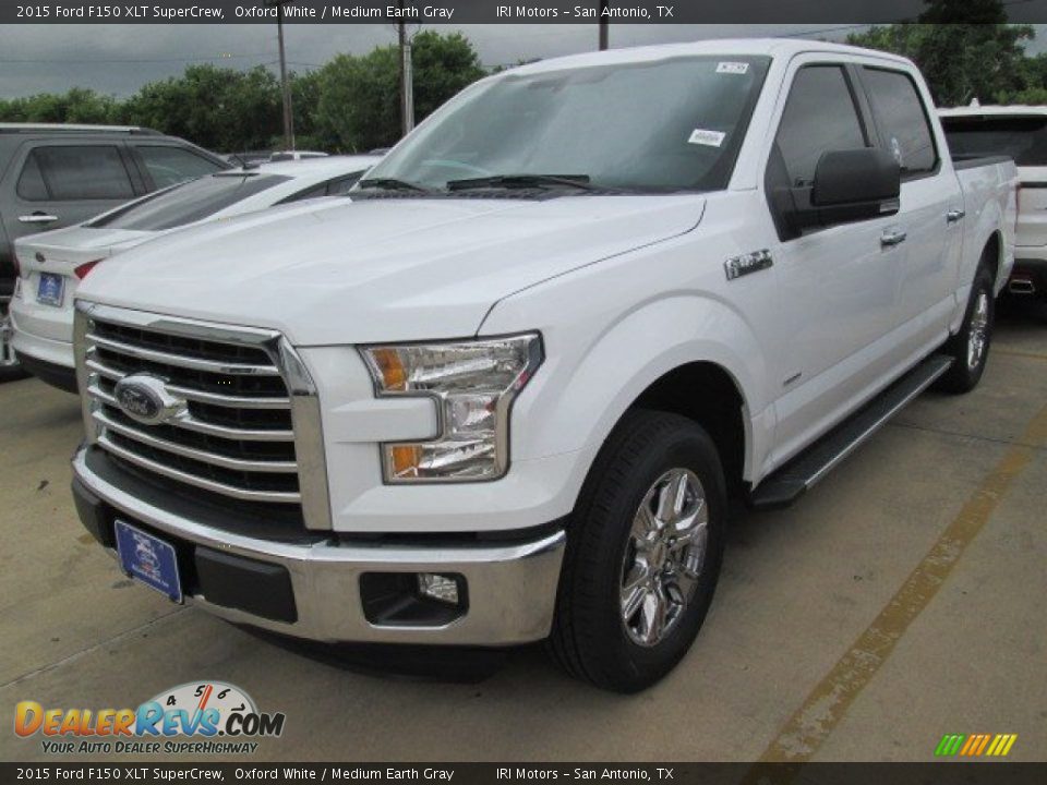 2015 Ford F150 XLT SuperCrew Oxford White / Medium Earth Gray Photo #8
