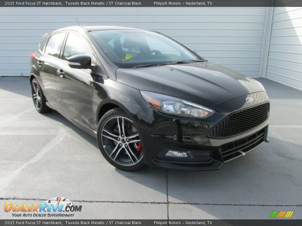 2015 Ford Focus ST Hatchback Tuxedo Black Metallic / ST Charcoal Black Photo #1