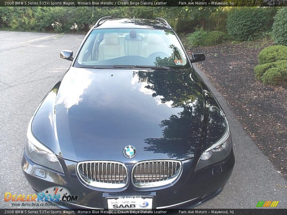2008 BMW 5 Series 535xi Sports Wagon Monaco Blue Metallic / Cream Beige Dakota Leather Photo #9