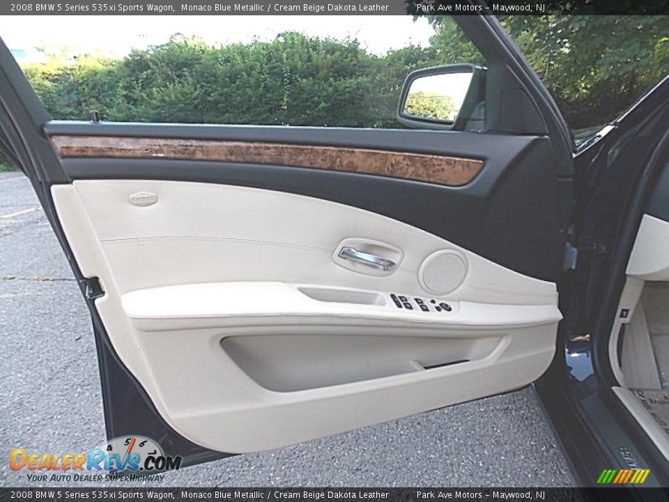 2008 BMW 5 Series 535xi Sports Wagon Monaco Blue Metallic / Cream Beige Dakota Leather Photo #10