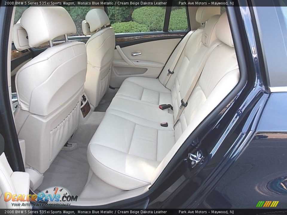2008 BMW 5 Series 535xi Sports Wagon Monaco Blue Metallic / Cream Beige Dakota Leather Photo #17