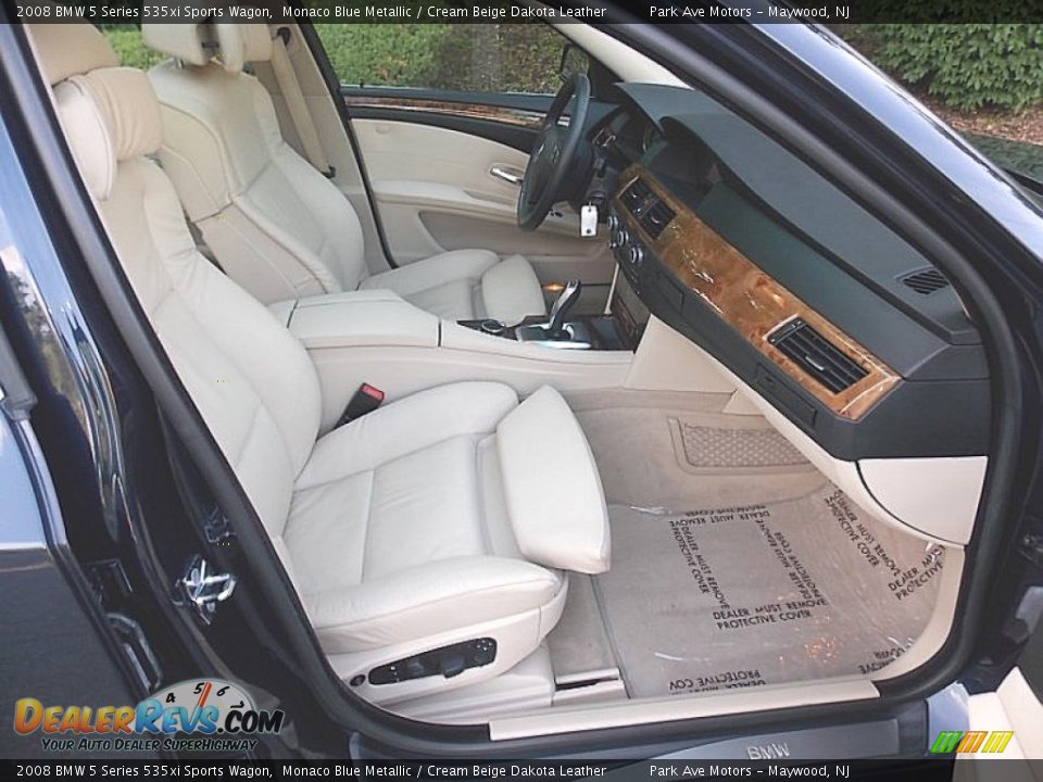 2008 BMW 5 Series 535xi Sports Wagon Monaco Blue Metallic / Cream Beige Dakota Leather Photo #21