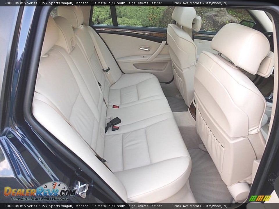 2008 BMW 5 Series 535xi Sports Wagon Monaco Blue Metallic / Cream Beige Dakota Leather Photo #24