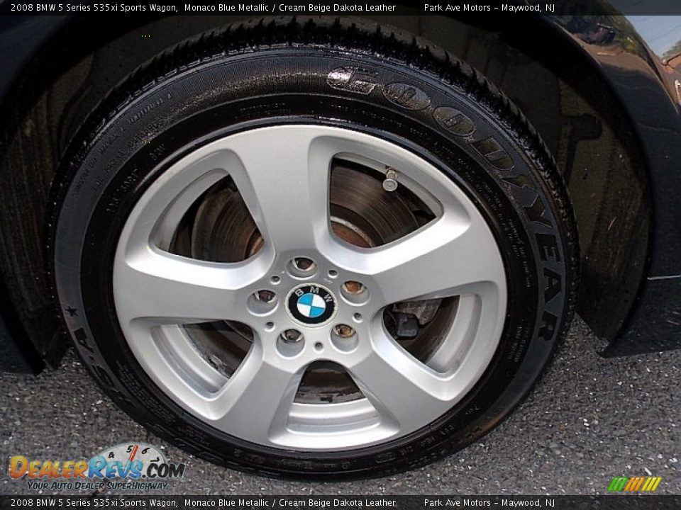 2008 BMW 5 Series 535xi Sports Wagon Monaco Blue Metallic / Cream Beige Dakota Leather Photo #34