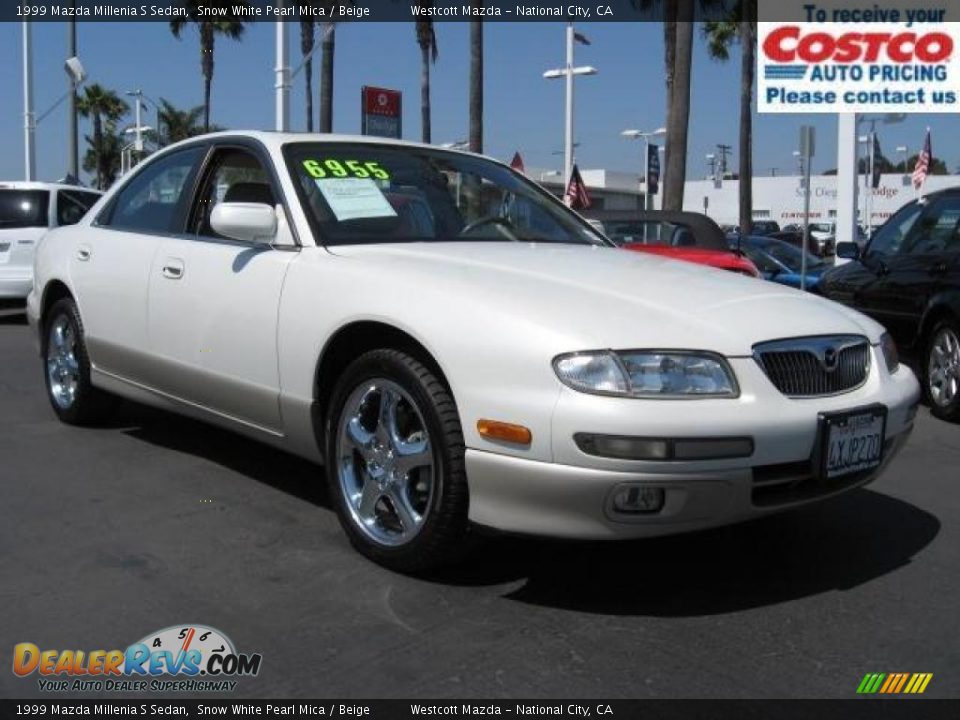 1999 Mazda Millenia S Sedan Snow White Pearl Mica / Beige Photo #1