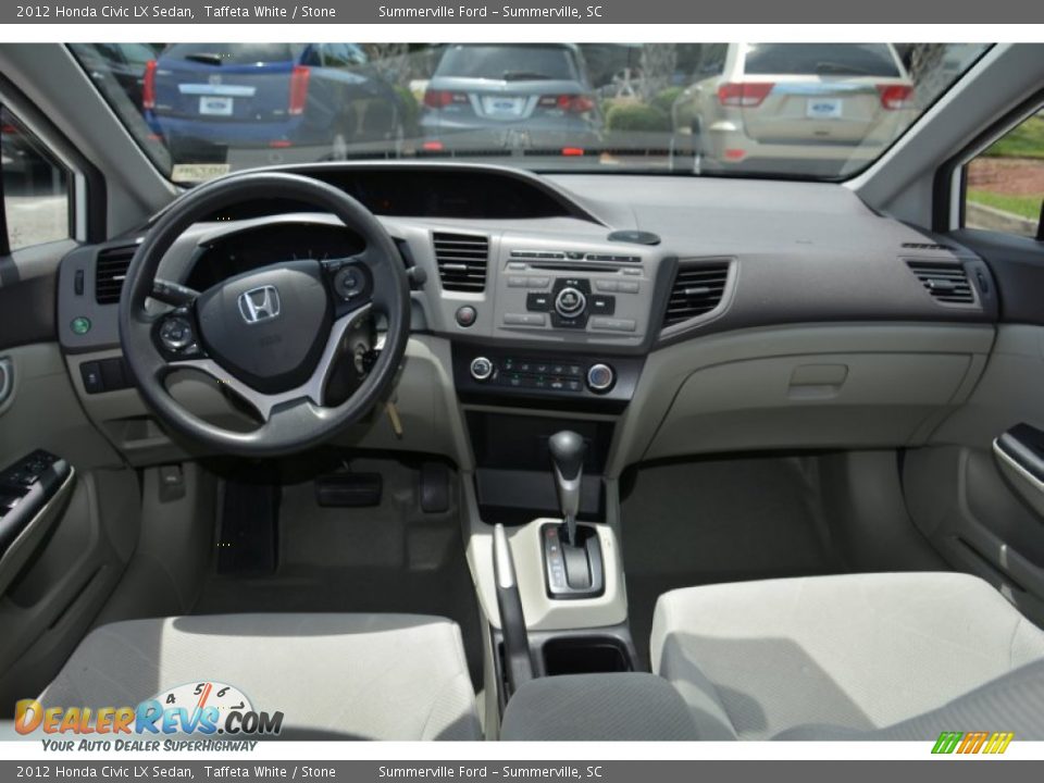 2012 Honda Civic LX Sedan Taffeta White / Stone Photo #9