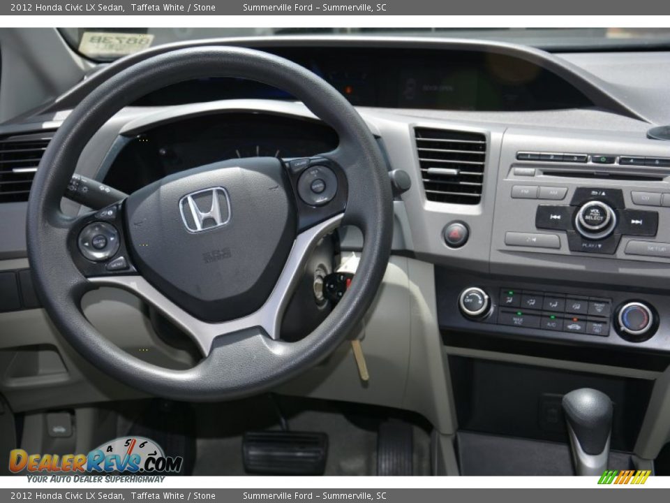 2012 Honda Civic LX Sedan Taffeta White / Stone Photo #10