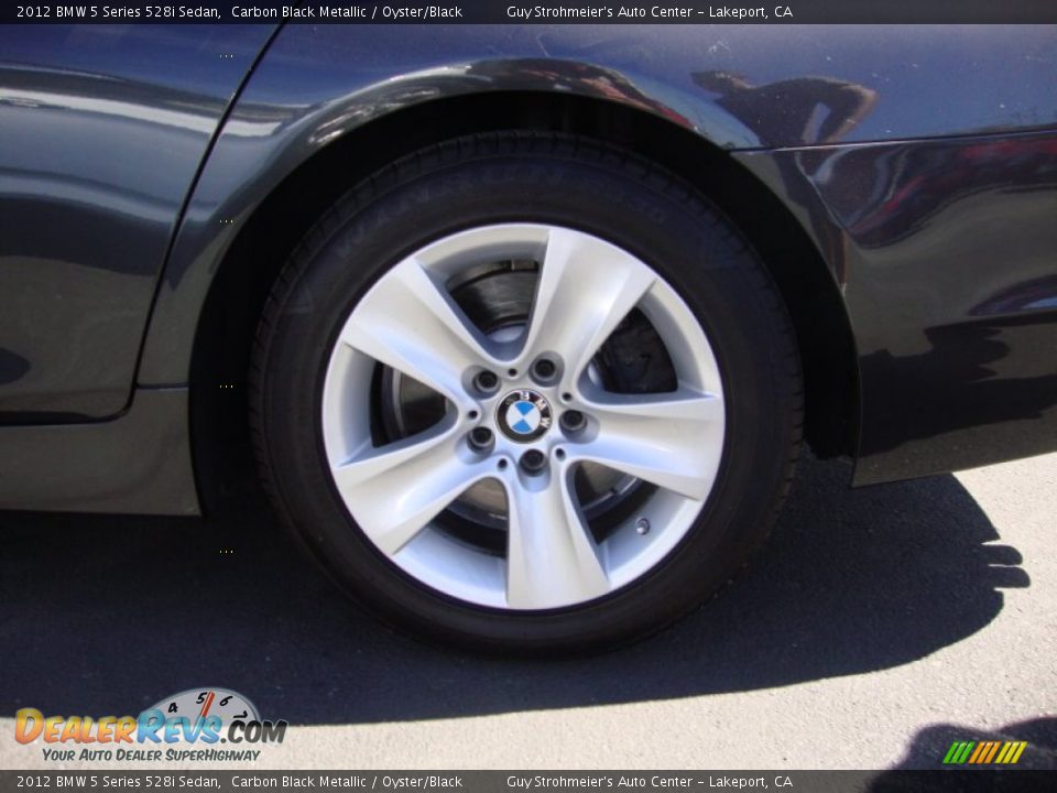 2012 BMW 5 Series 528i Sedan Carbon Black Metallic / Oyster/Black Photo #24