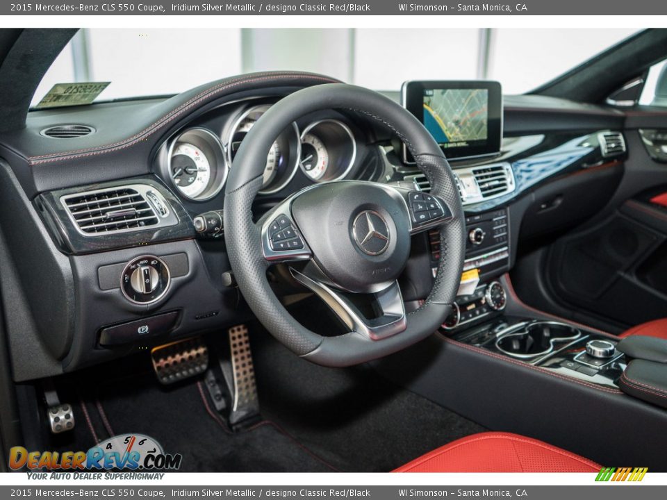 2015 Mercedes-Benz CLS 550 Coupe Iridium Silver Metallic / designo Classic Red/Black Photo #7