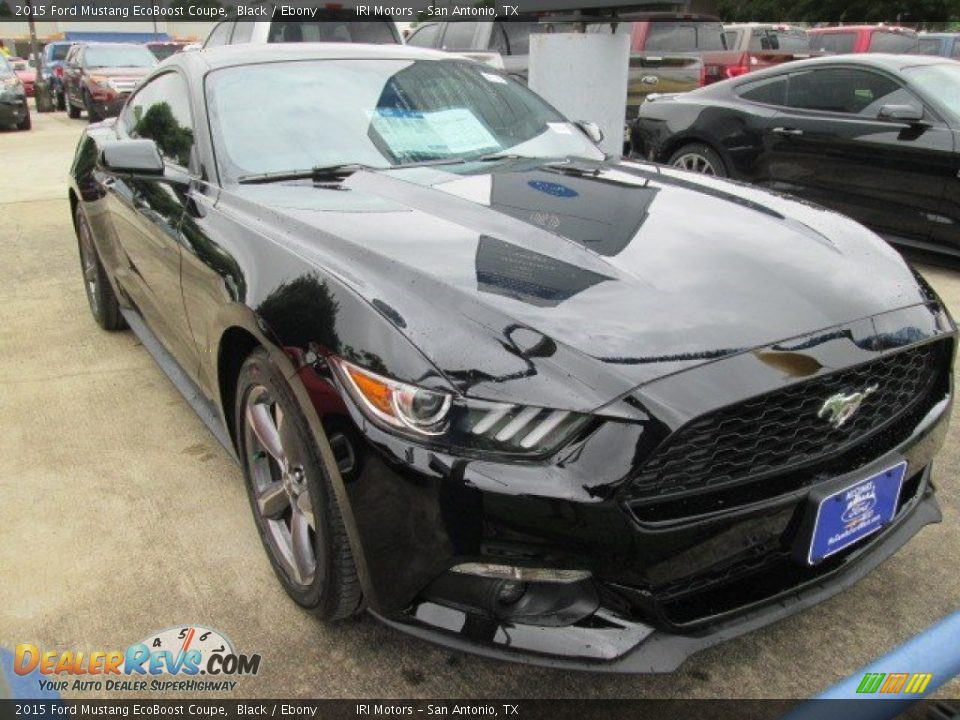 2015 Ford Mustang EcoBoost Coupe Black / Ebony Photo #1
