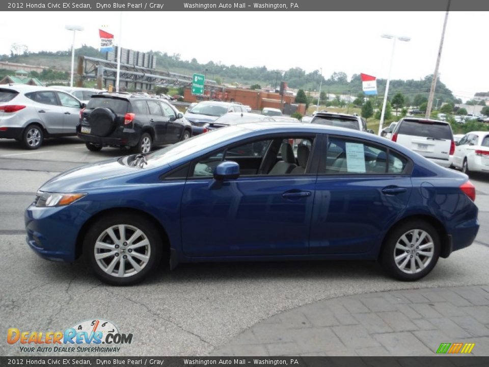 2012 Honda Civic EX Sedan Dyno Blue Pearl / Gray Photo #6