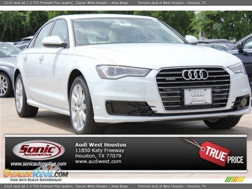 2016 Audi A6 2.0 TFSI Premium Plus quattro Glacier White Metallic / Atlas Beige Photo #1