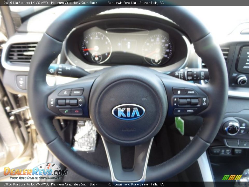 2016 Kia Sorento LX V6 AWD Platinum Graphite / Satin Black Photo #17