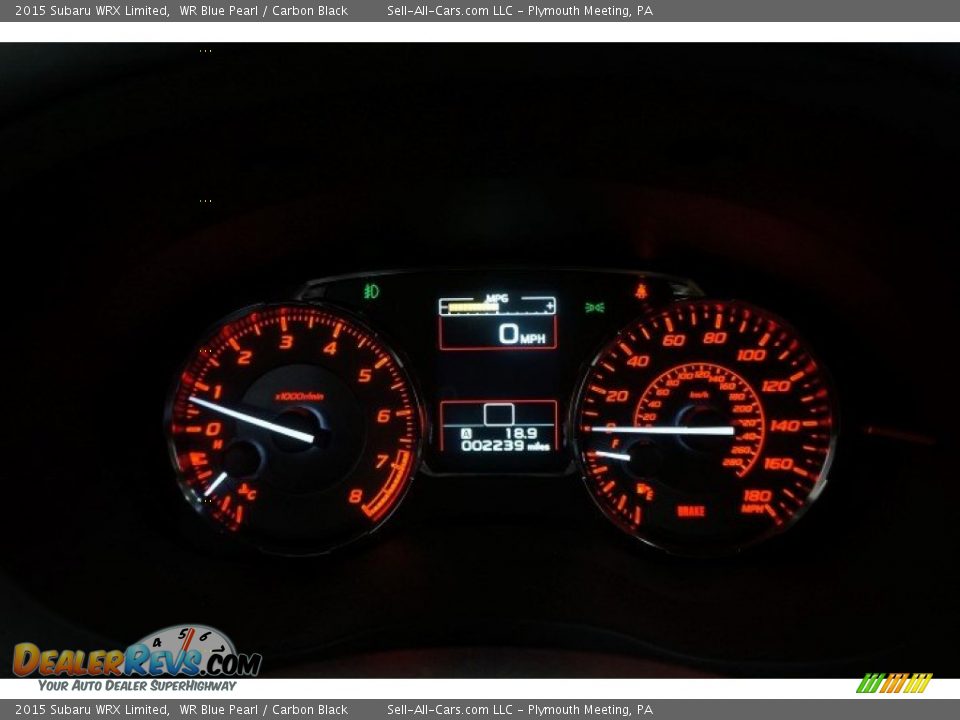 2015 Subaru WRX Limited WR Blue Pearl / Carbon Black Photo #28