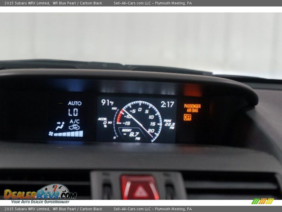 2015 Subaru WRX Limited WR Blue Pearl / Carbon Black Photo #30
