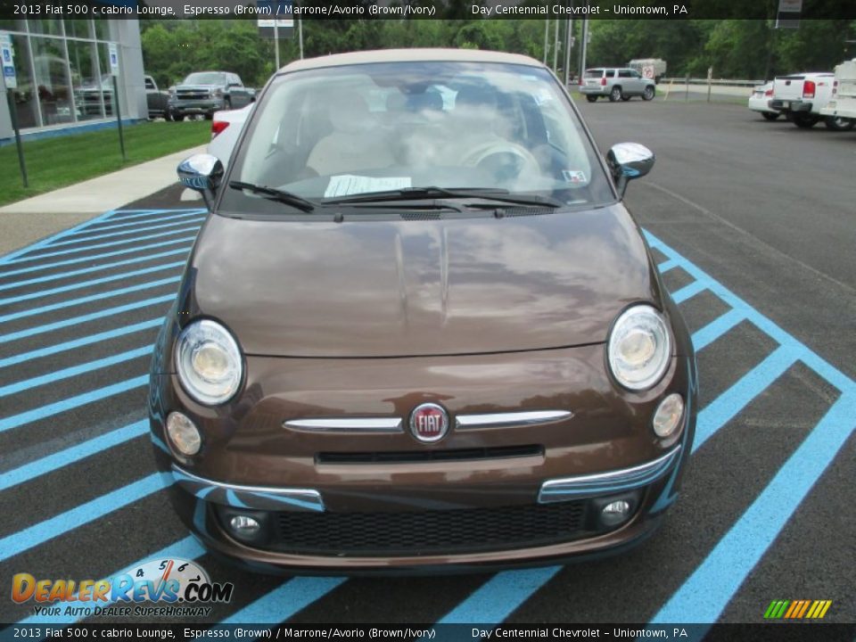 2013 Fiat 500 c cabrio Lounge Espresso (Brown) / Marrone/Avorio (Brown/Ivory) Photo #12
