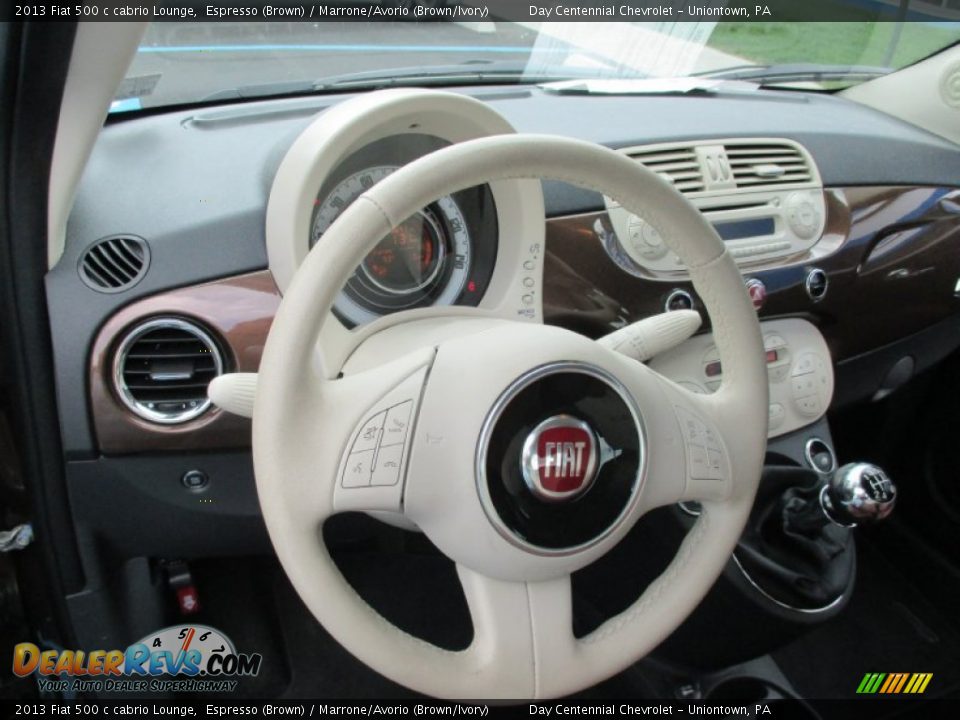 2013 Fiat 500 c cabrio Lounge Espresso (Brown) / Marrone/Avorio (Brown/Ivory) Photo #21