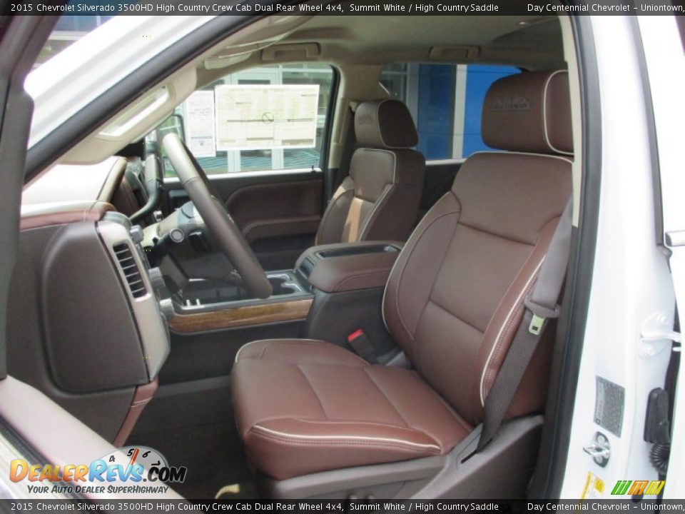 Front Seat of 2015 Chevrolet Silverado 3500HD High Country Crew Cab Dual Rear Wheel 4x4 Photo #12