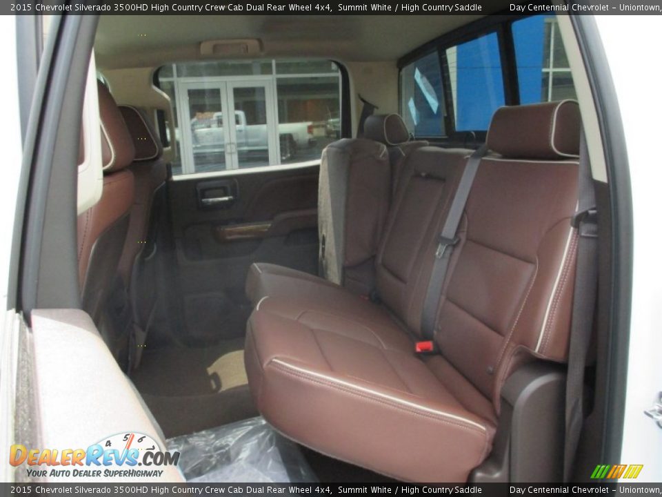 Rear Seat of 2015 Chevrolet Silverado 3500HD High Country Crew Cab Dual Rear Wheel 4x4 Photo #13