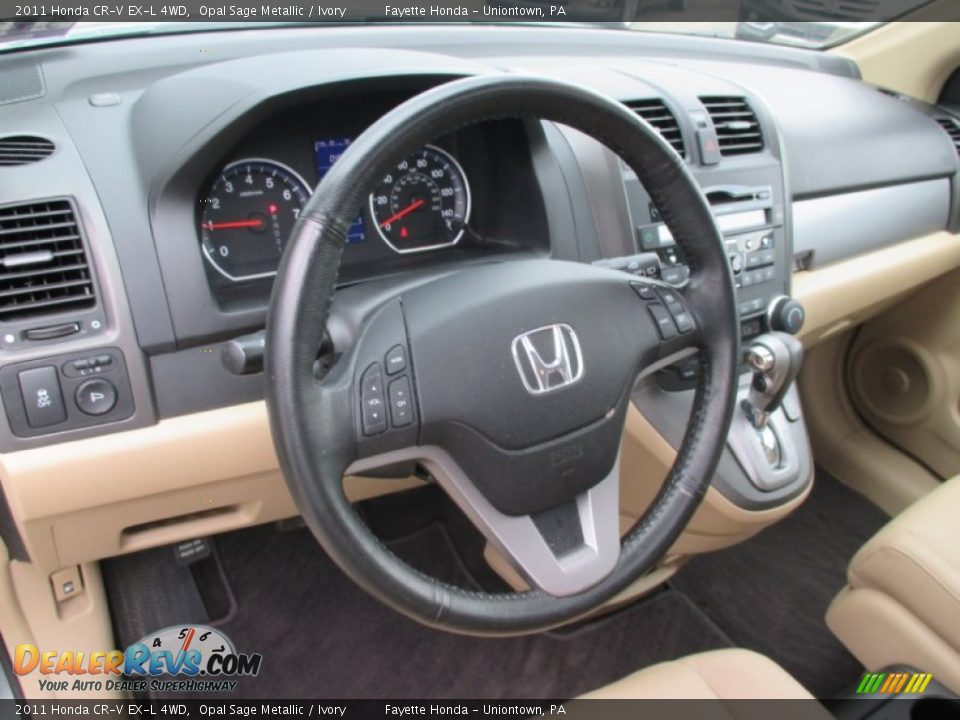 2011 Honda CR-V EX-L 4WD Opal Sage Metallic / Ivory Photo #11
