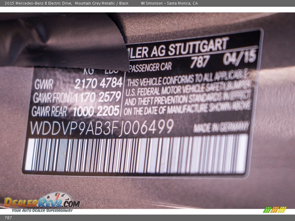 Mercedes-Benz Color Code 787 Mountain Grey Metallic